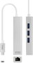 Nanocable Conversor USB-C a Ethernet Gigabit + 3xUSB 3.0, Plata, 15 cm
